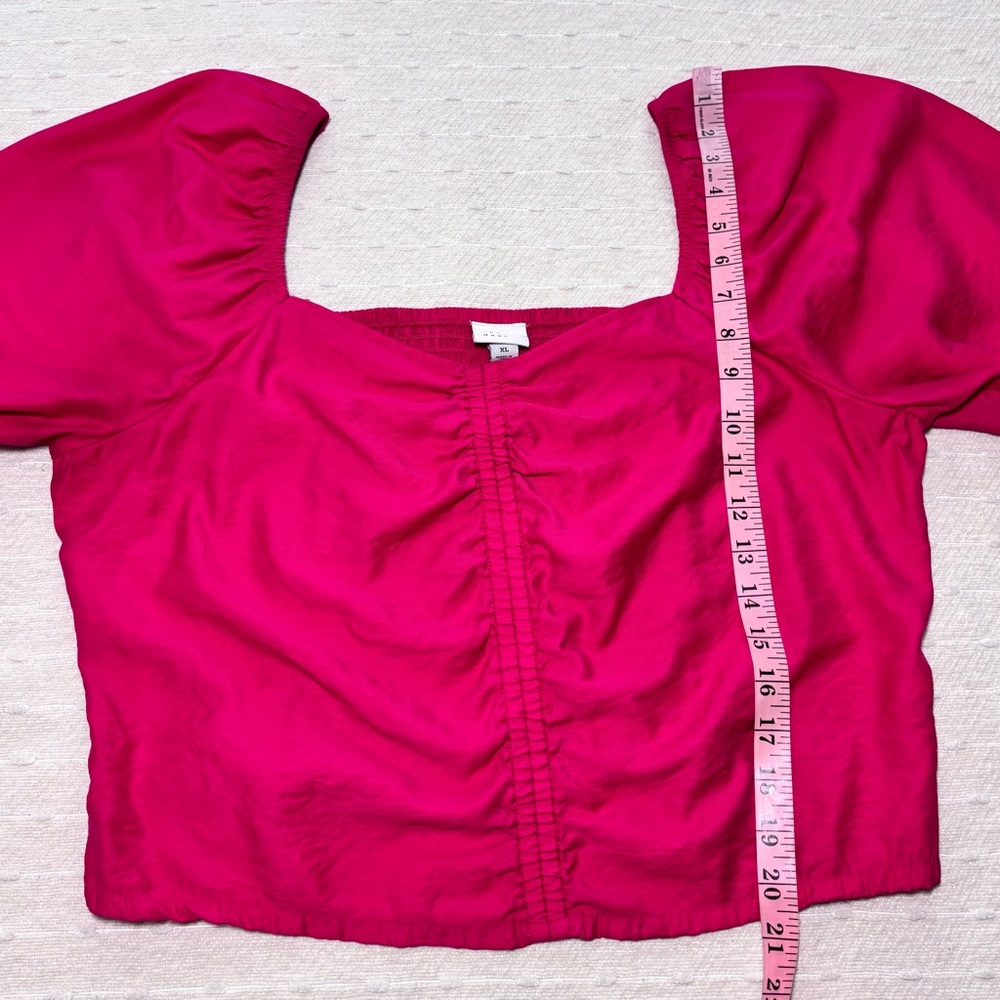 A New Day Women's Long Balloon Sleeve Ruched Front Top Pink Size XL - Picture 8 of 10
